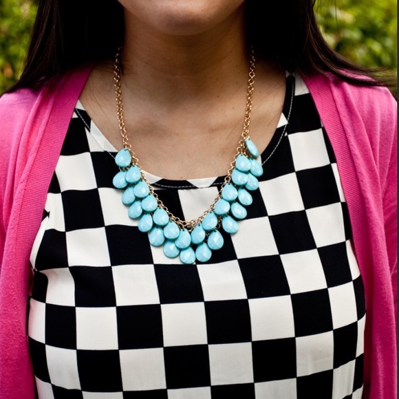 TEAL TEARDROP NECKLACE - Picture 3 of 6